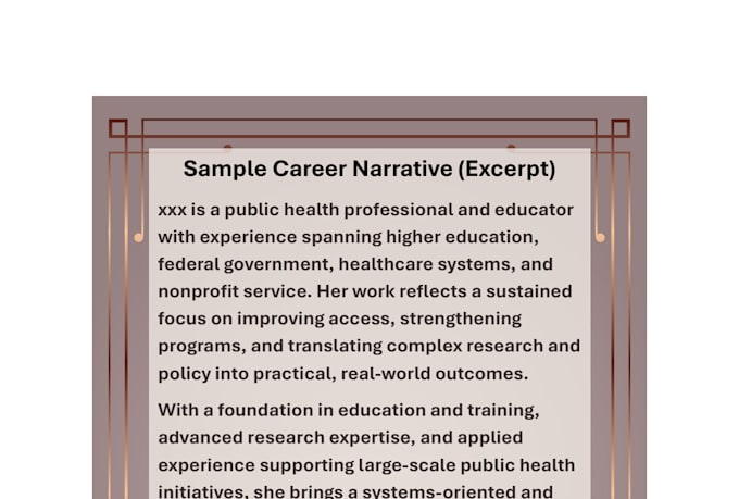write a career narrative for academics and professionals